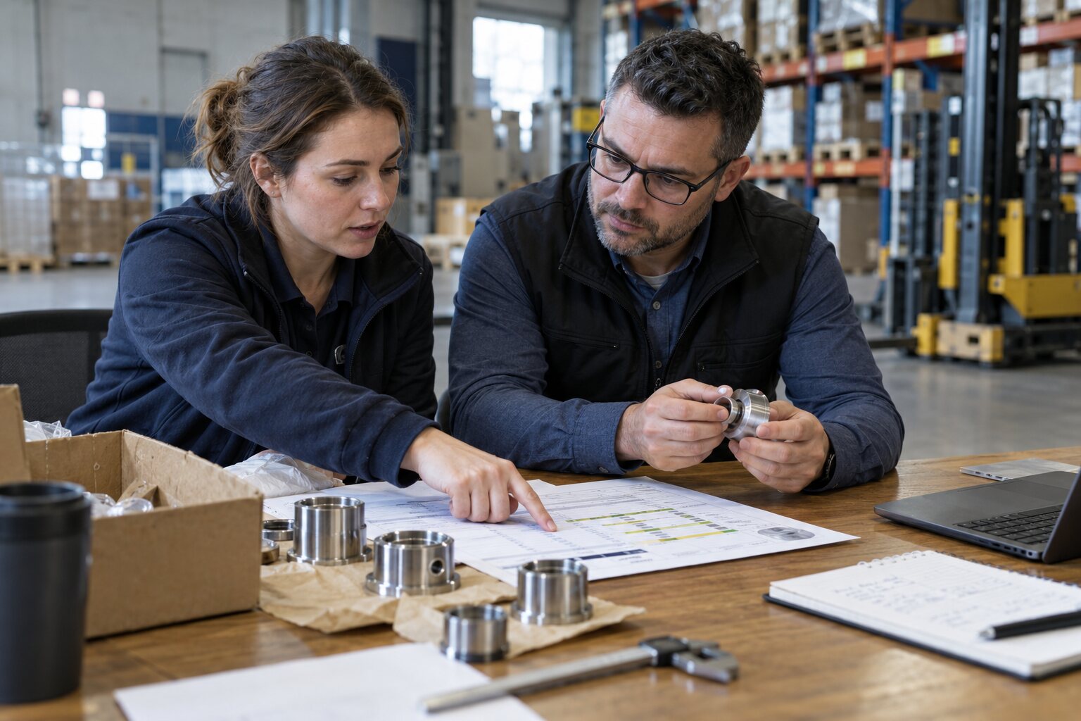 Operations team monitoring supplier performance in a distribution facility